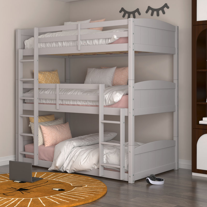 Viv + Rae Kogan Wood Arch Triple Twin Bunk Bed & Reviews Wayfair